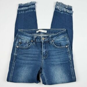 KanCan Maurices Women's Jeans 23 Skinny Mid Rise Frayed Hem Stretch Denim
